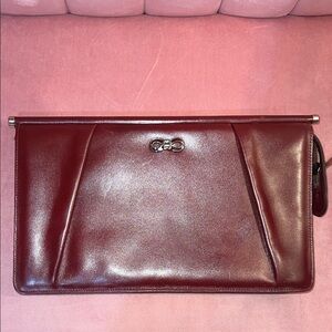 Vintage 1970’s Aigner Oxblood Leather Clutch